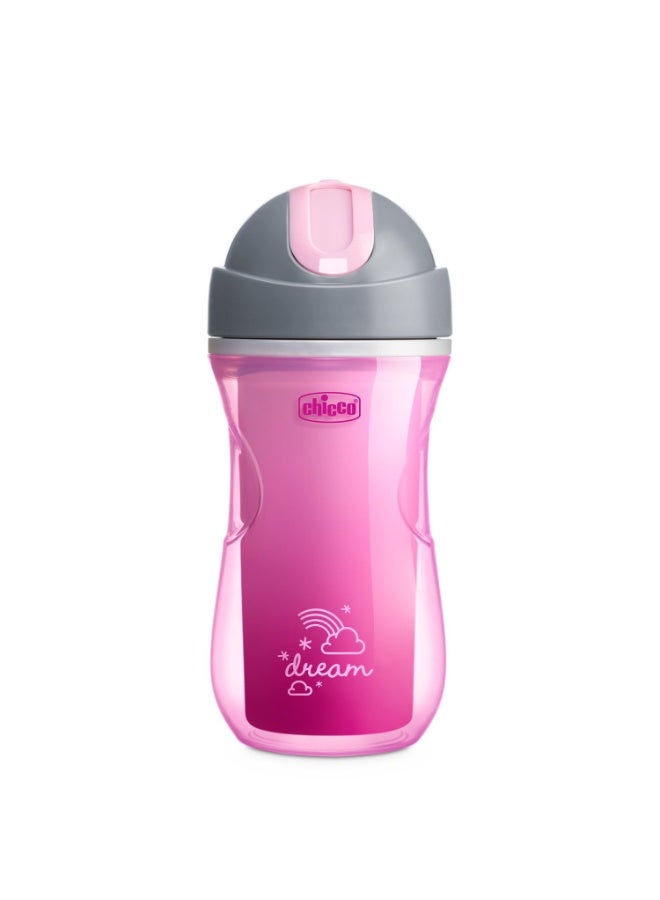 Chicco Sport Sipper Straw Cup for Kids, 266ml | Insulated bottle with Flexible Straw| Light weight | Pink | 14 months to 2 years - Image 2