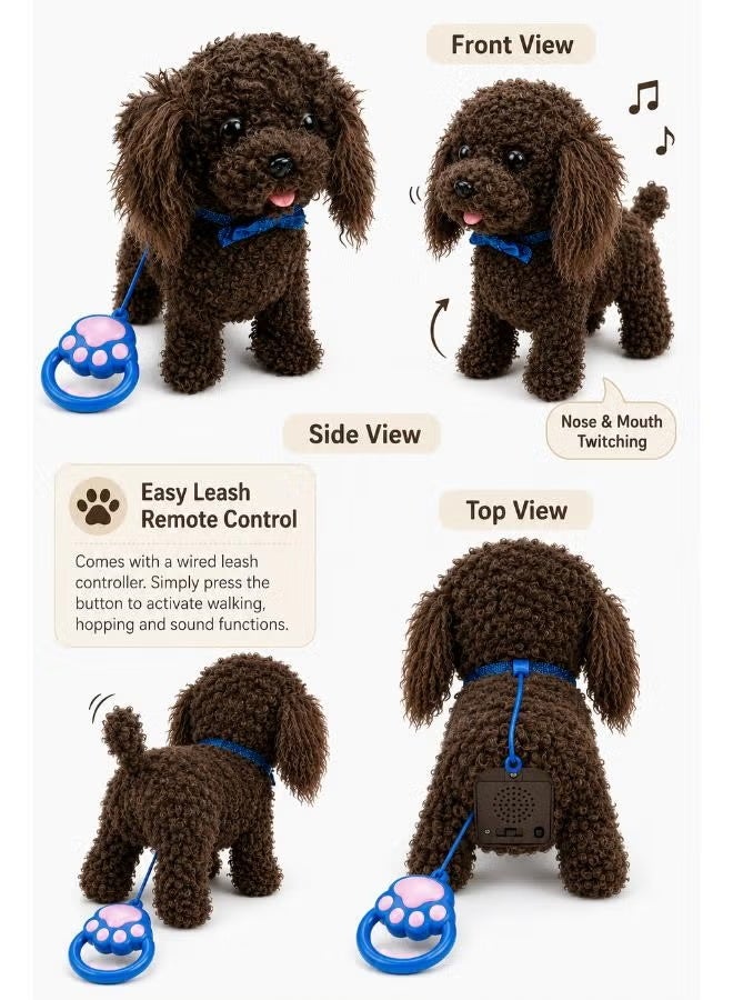 Walking Plush Dog Toy with Sound– Dark Brown - Image 1