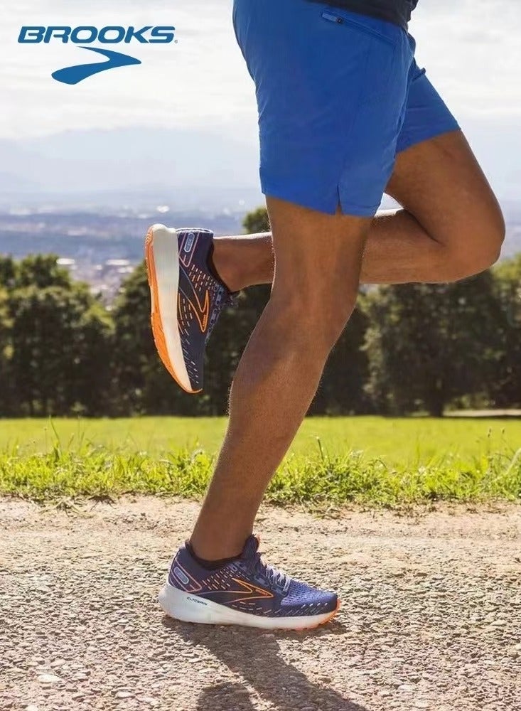 Brooks Glycerin 20 Cushioning Men and Women Running Shoes Blue/Orange  - Image 4