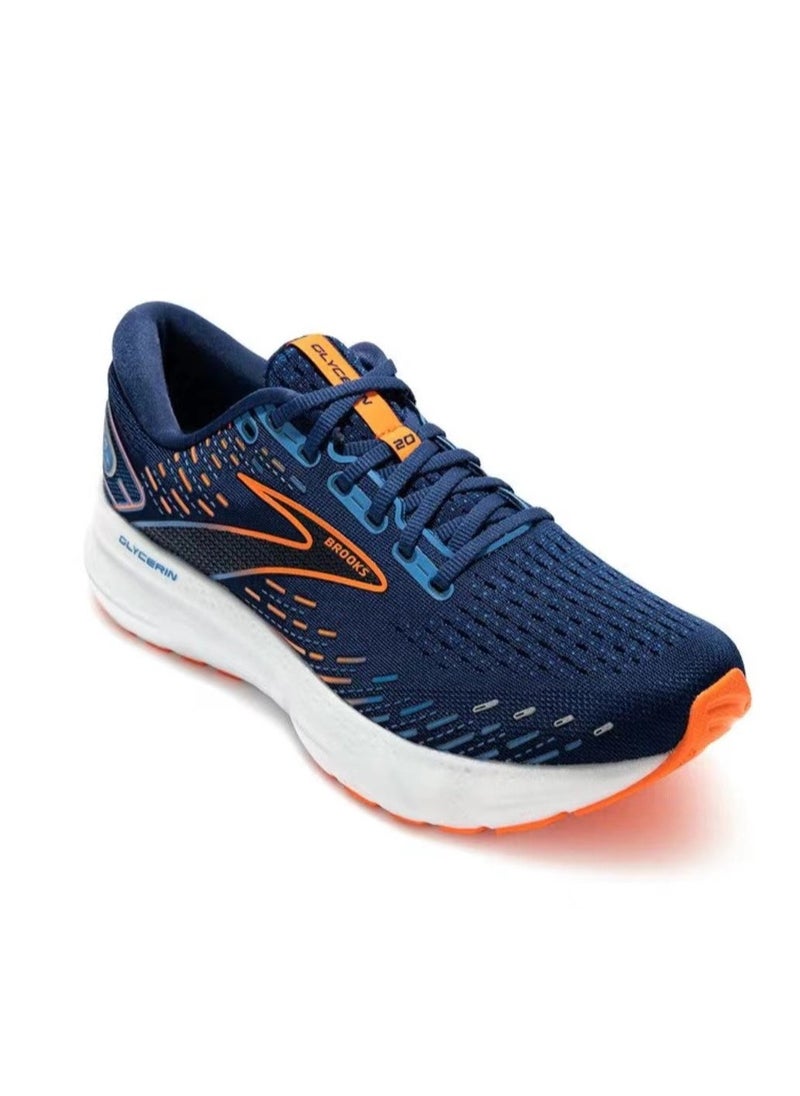 Brooks Glycerin 20 Cushioning Men and Women Running Shoes Blue/Orange  - Image 2