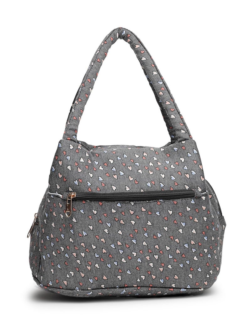 ENSAC Women’s Printed Fabric Handbag | Trendy Shoulder Bag for Daily Use | Lightweight, Spacious & Stylish Purse for Office, Shopping, & Travel - Image 1