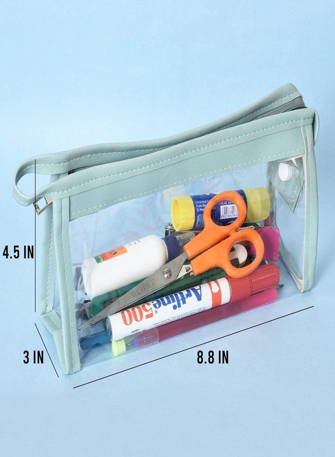 Krisus 1Pcs Stylish Transparent Pencil Pouch Multi-Purpose Pen & Makeup Organizer – Large Capacity Zipper Pouch for Girls, Boys, Office, School & Travel Use - Image 2