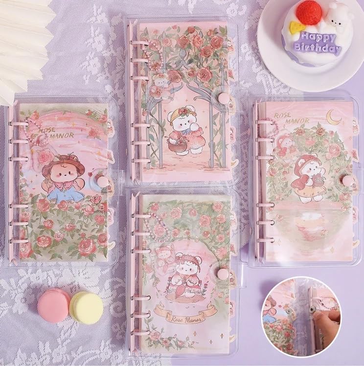 Samvardhan Diary Set – Notebook with Lock Button for Girls, Kawaii Spiral Diary for Kids, 3D Journal Notebook Diary for Girls, Birthday Gift for Kids – 80 Sheets,Pack of 1 (Random Print (Rose Manor)) - Image 1