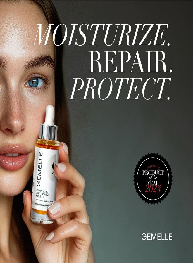 GEMELLE Lymphatic Anti-Aging Face Oil | 10x Award winner | Vitamin C,E & A | Moisturize, Repair & Protect | Bakuchiol, Sea Buckthorn & More! | Organic, Natural, Clean Beauty | Starter, Travel 15ml - Image 2