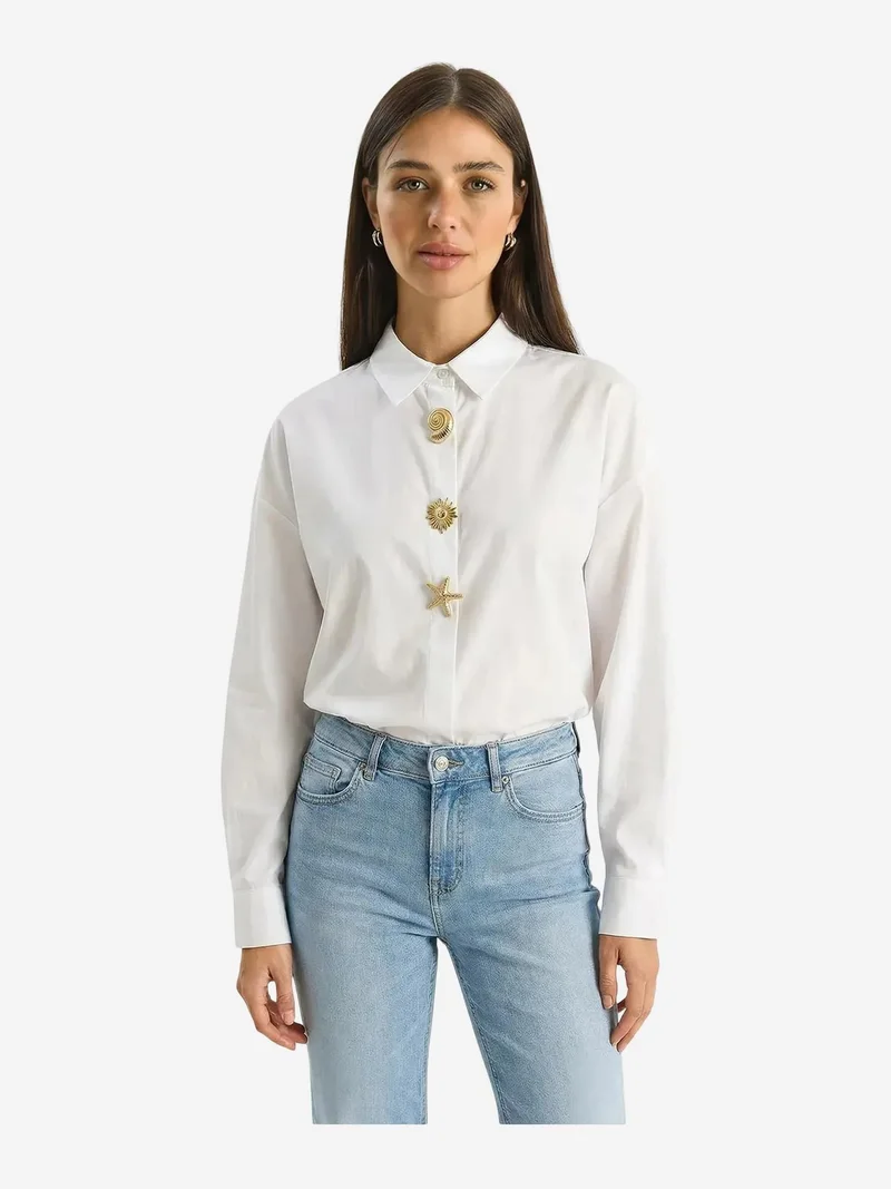 LUCCI Button Detailed Poplin Shirt
