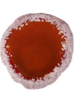 SUNYIK SUNYIK Red Light Table Agate Slice Set, Polished Stone Geode Drusy Healing Crystal Slab Cards, Pack of 5, 1.5"-3" in Length 