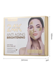 Kormesic 24K Gold Facial Skincare Hydration Set (Includes 24K Gold Gentle Facial Cleanser 20g, Gold Collagen Peel-Off Mask 25g, Gold Collagen Essence Mask 7.5g×2, and Gold Soothing Serum 15ml)  - Image 2