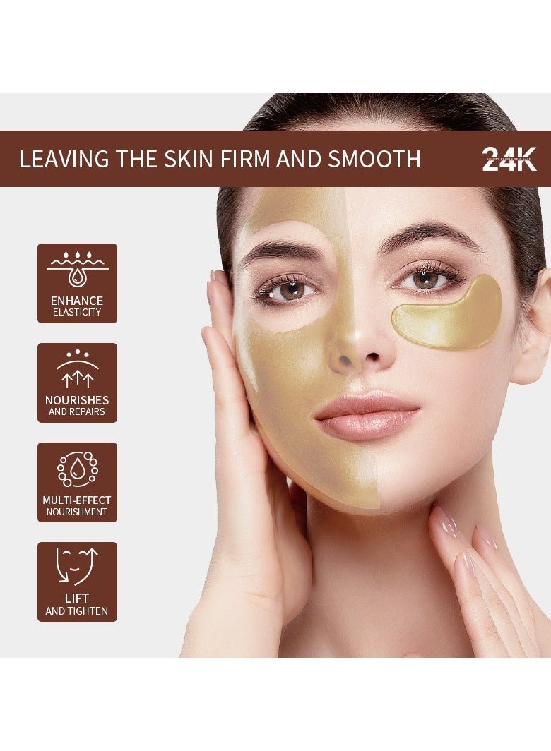 Kormesic 24K Gold Facial Skincare Hydration Set (Includes 24K Gold Gentle Facial Cleanser 20g, Gold Collagen Peel-Off Mask 25g, Gold Collagen Essence Mask 7.5g×2, and Gold Soothing Serum 15ml) - Image 5