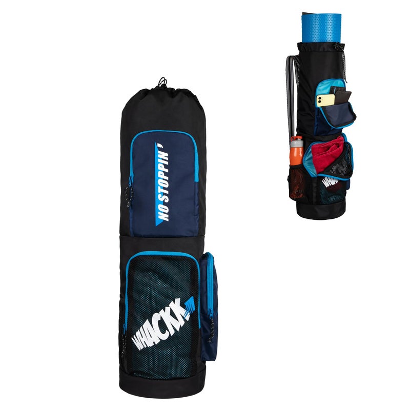 WHACKK Mudra Unisex Yoga Aerobics Gym Mat Bags Air Ventilated Pocket for Shoes, Front & Top Open, Carry Way with 3-Way Options i.e. Backpack, Holdall or with a Loop (Navy) - Image 5
