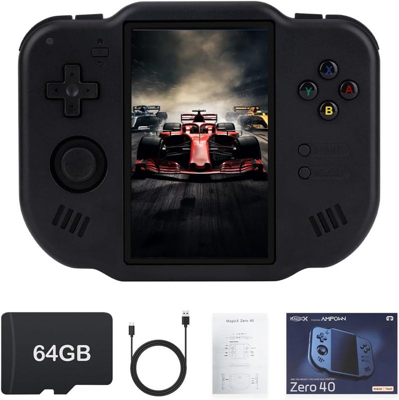 AMPOWN MagicX Zero 40 Retro Handheld Game Console 40 Inch IPS Screen Linux System Sunken Dual Joystick Builtin 64G TF Card Handheld Emulator Support 42G WiFi Bluetooth TV OutputBlack - Image 2