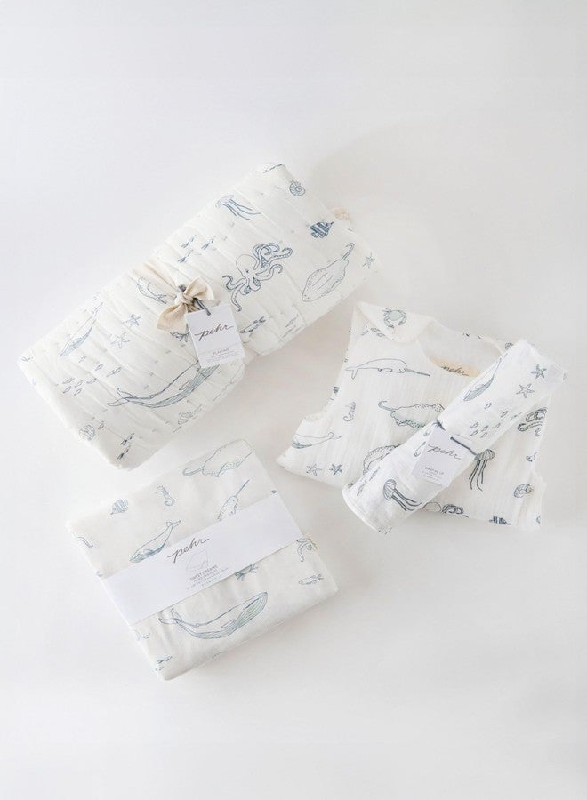 PEHR Muslin Cotton Swaddle, Life Aquatic | Organic Baby Blanket | Ultra-Soft & Versatile | 47” x 47” - Image 3