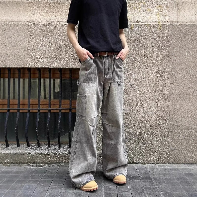 Unisex Classic Denim Jeans Loose Fit Daily Outdoor Wear - Image 3