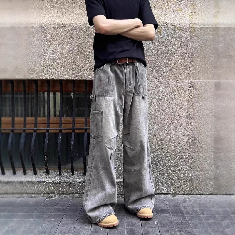 Unisex Classic Denim Jeans Loose Fit Daily Outdoor Wear - Image 2