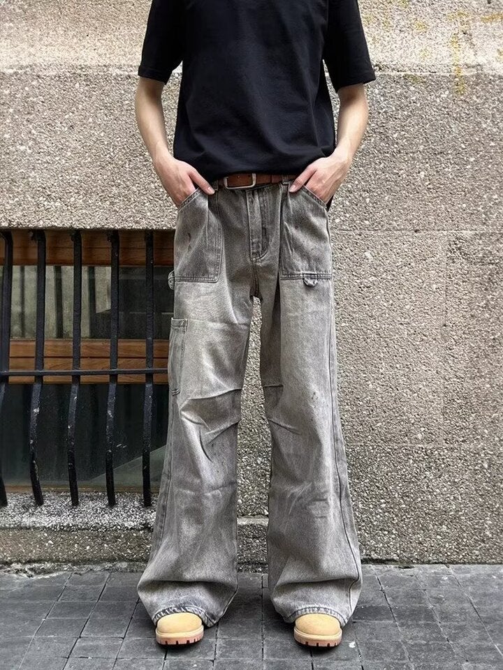 Unisex Classic Denim Jeans Loose Fit Daily Outdoor Wear - Image 1