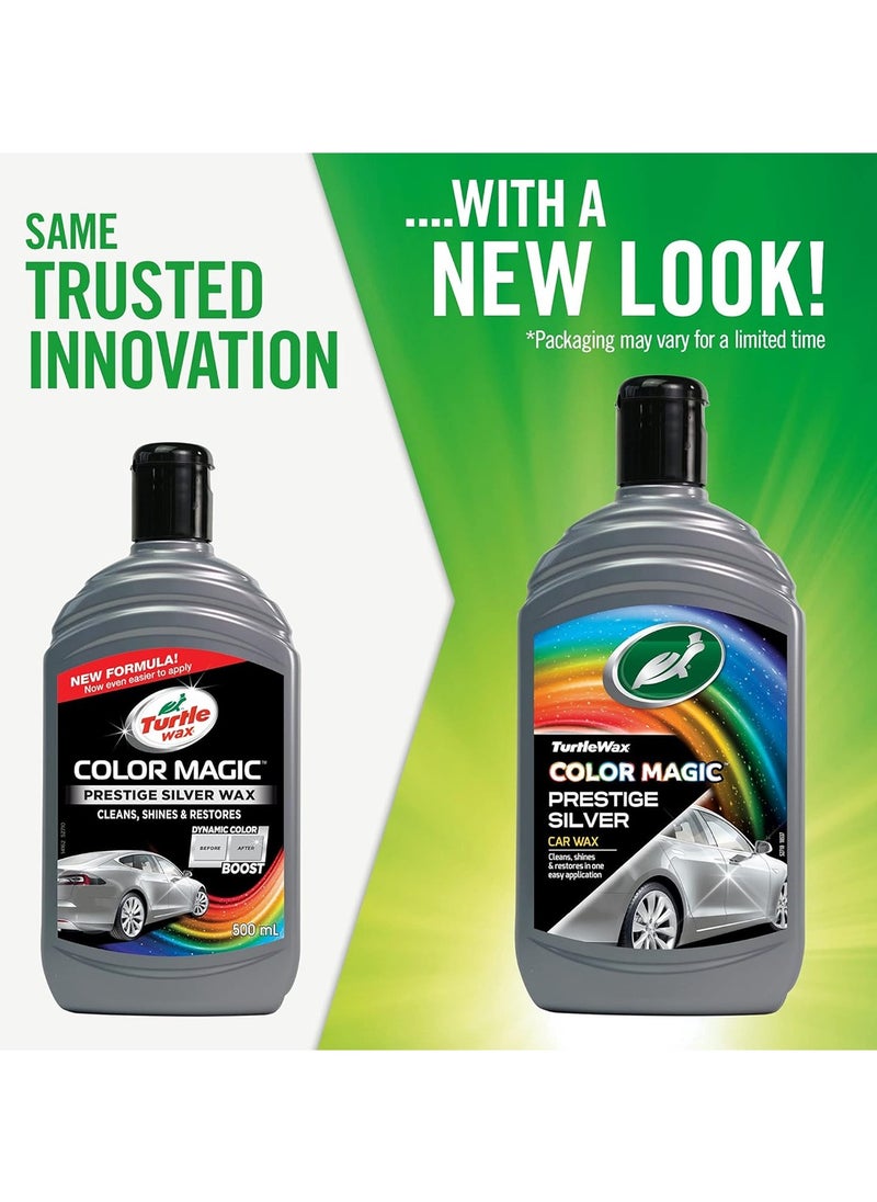 TURTLE Turtle Wax Color Magic Prestige Silver Car Wax 500ml ,Cleans Shines Restores 52710  - Image 5