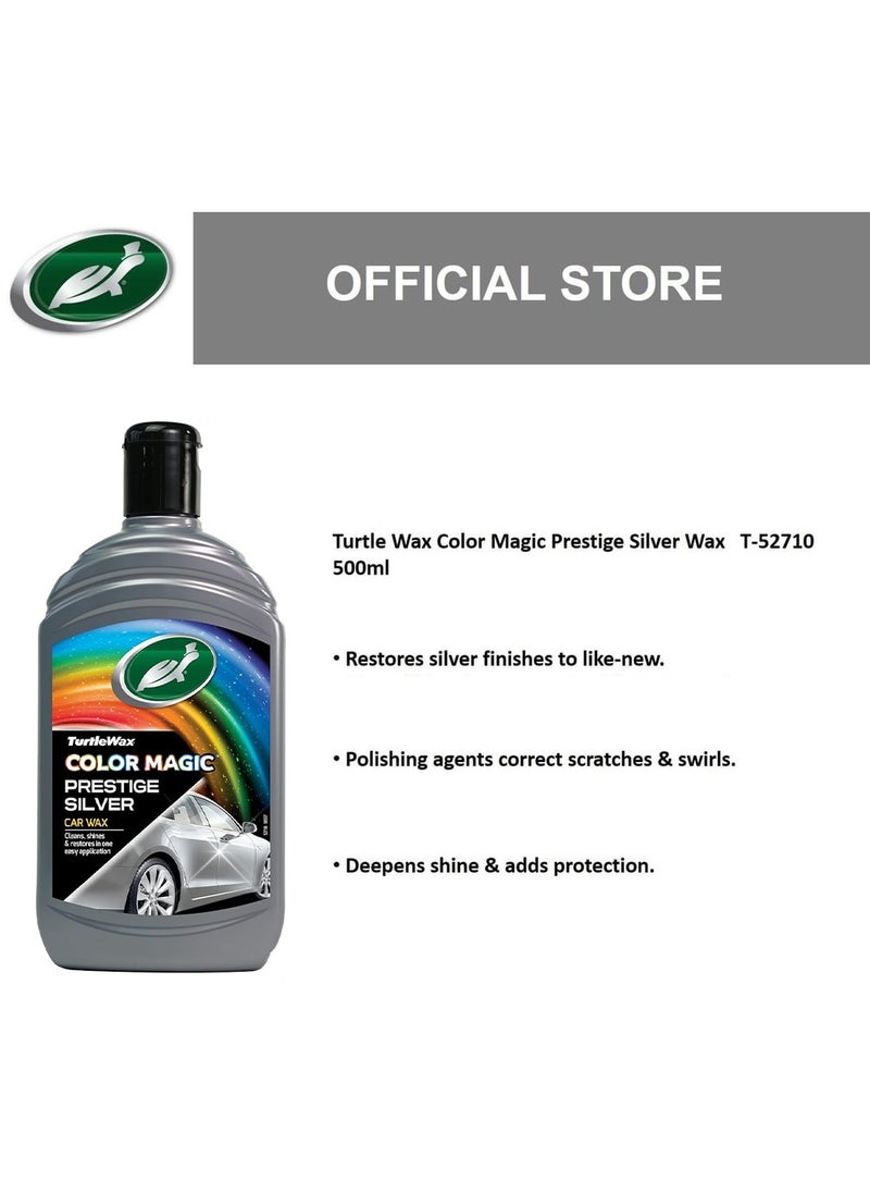 TURTLE Turtle Wax Color Magic Prestige Silver Car Wax 500ml ,Cleans Shines Restores 52710  - Image 2