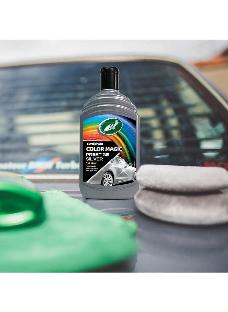 TURTLE Turtle Wax Color Magic Prestige Silver Car Wax 500ml ,Cleans Shines Restores 52710  - Image 3