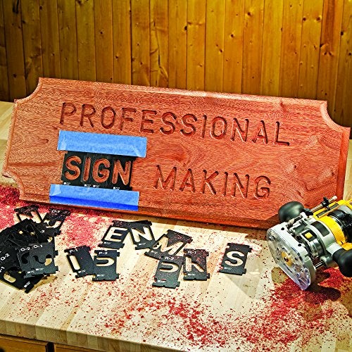 Rockler Router Letter Template Set (3-3/8” - 99 Pieces) – State Park Font Letter Router Template – Interlocking Sign Making Templates w/Letters, Numbers, Symbols - Interlock Signmaker's Templates - Image 5