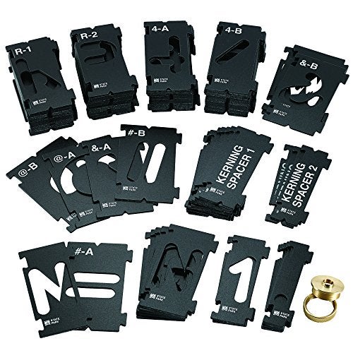 Rockler Router Letter Template Set (3-3/8” - 99 Pieces) – State Park Font Letter Router Template – Interlocking Sign Making Templates w/Letters, Numbers, Symbols - Interlock Signmaker's Templates - Image 2
