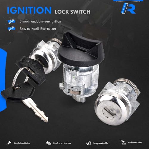 RHAOCZIYAUTO Ignition Switch Lock Cylinder with Door Lock & Keys Fit for Dodge Ram 1500/2500/3500 1997-2002 Dakota 1997-2000 Charger 1999-2003 Durango 1998-2000 Replaces# 5003845AA, 56021346AB, 5003893AA, 4723484 - Image 3