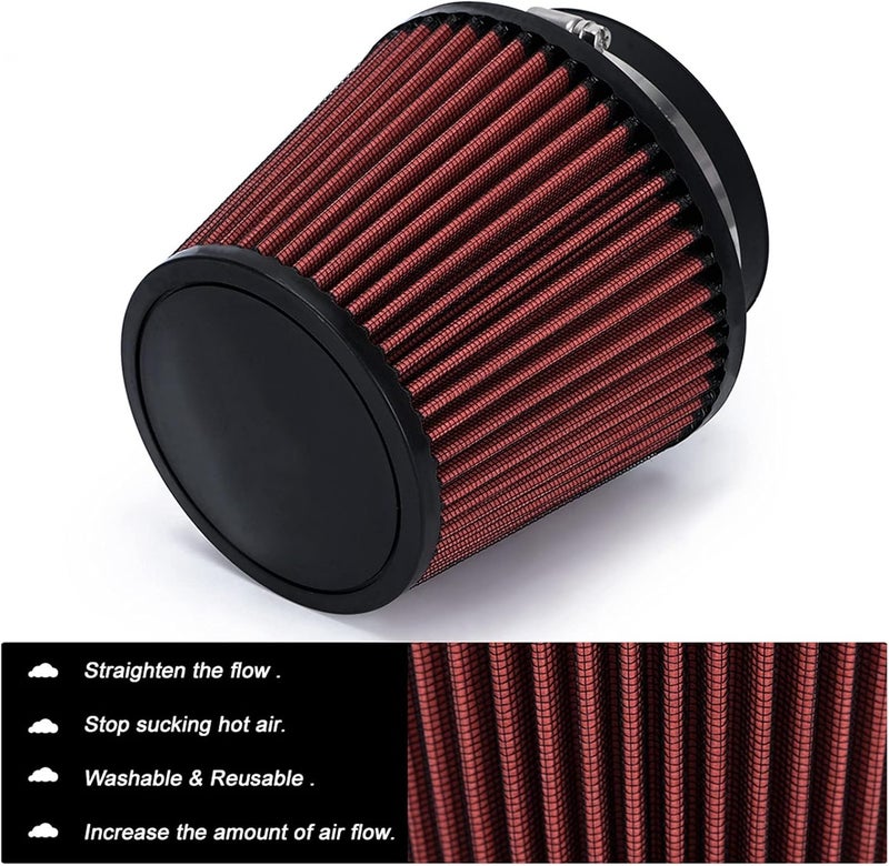 Wivplex 4" Universal High Flow Cold Air Intake Filter - Image 3
