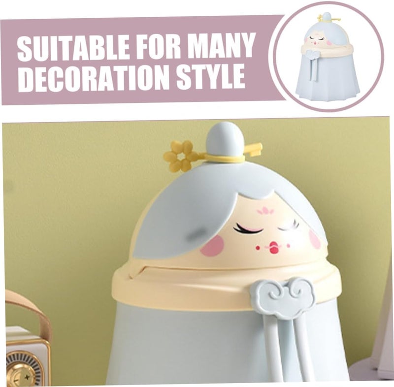 waqif Small Creative Desktop Trash Can for Home Mini Office Waste Bin with Lid Suitable for Bedroom And Living Room Home Office Desk Organizer Adorable Animal Design - Image 5