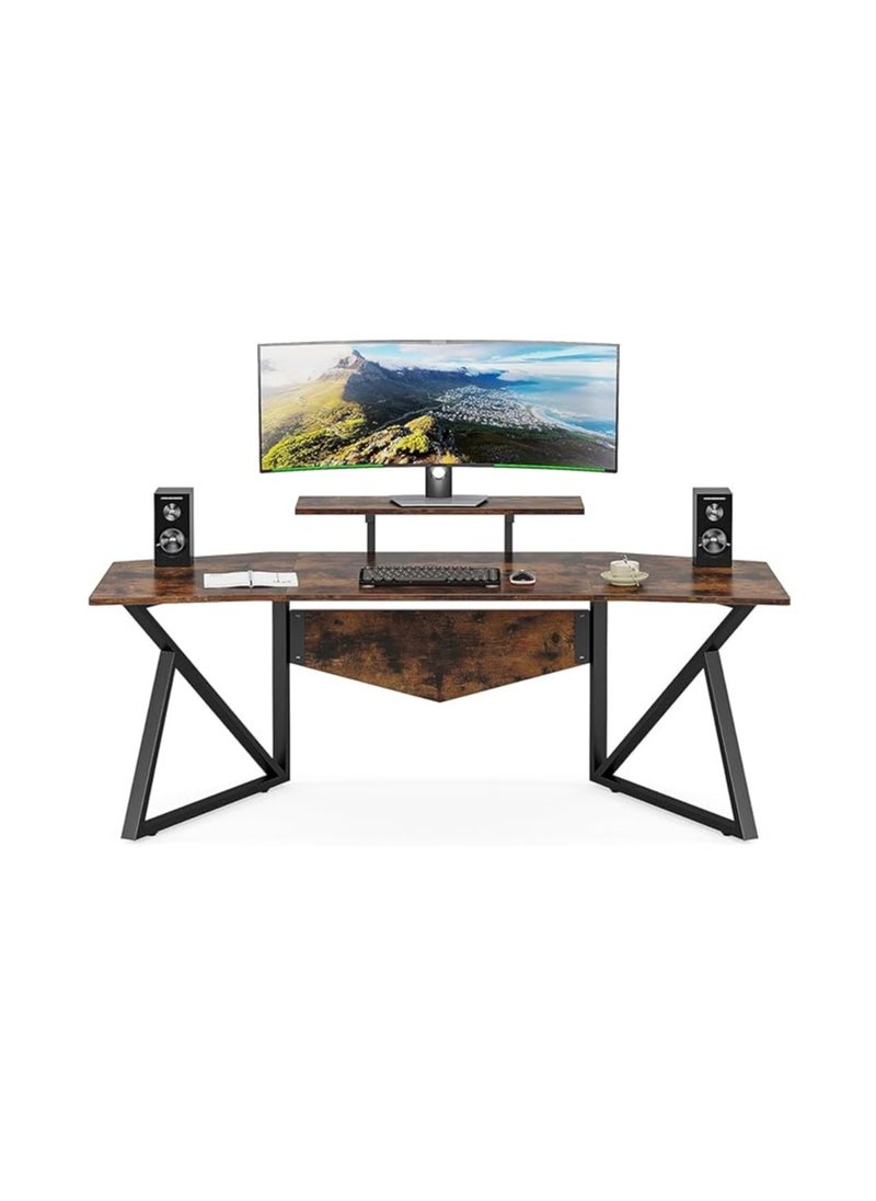 Royal Polar Large Computer Desk Home Office Desk Wing-Shaped Gaming Studio Desk 70.9” Workstation with Monitor Stand Removable Speaker Stand Headphone Stand Cup Holder  - Image 2