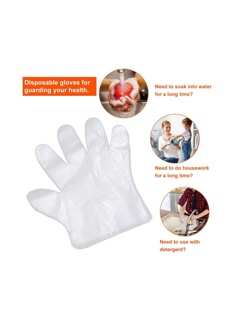 GGOOT 500pcs Disposable Gloves, Clear Plastic Disposable Food Prep Gloves for Cooking Cleaning or Food Handling  - Image 3
