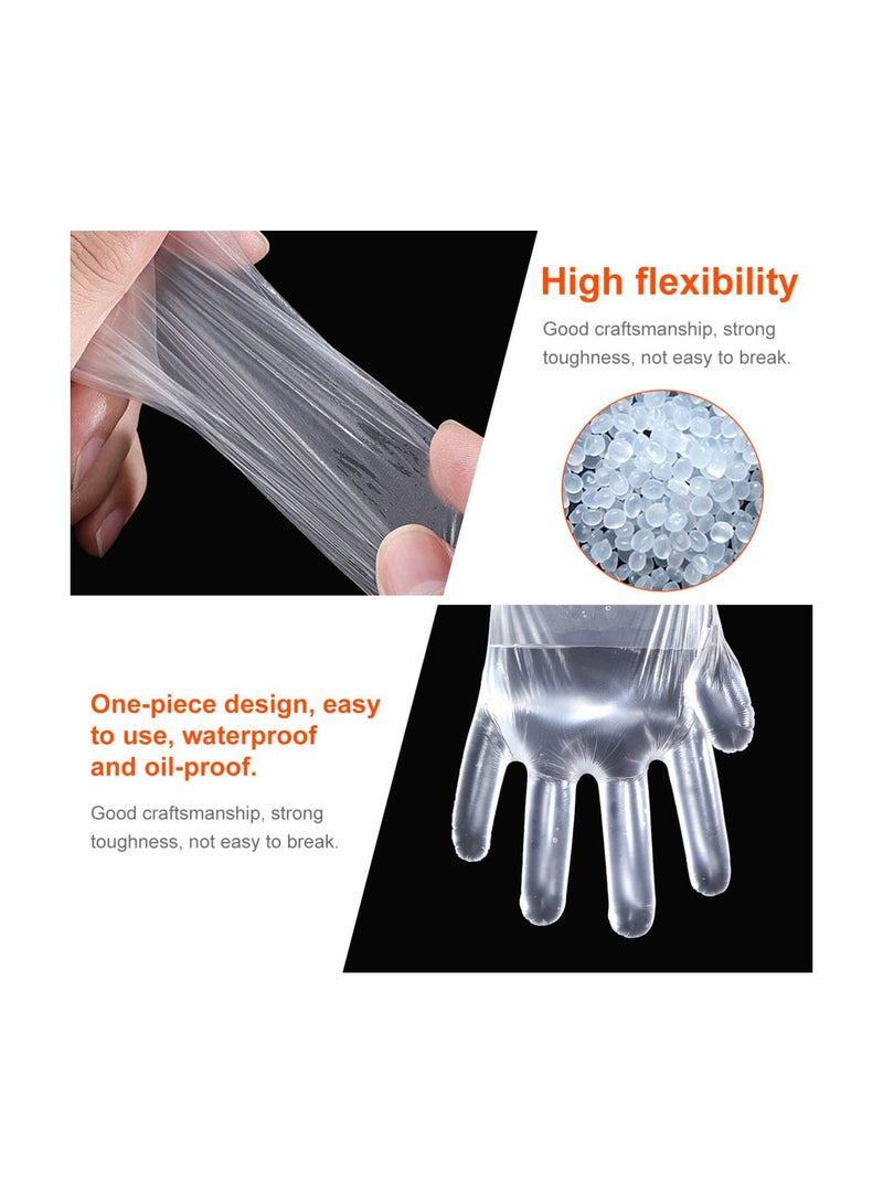 GGOOT 500pcs Disposable Gloves, Clear Plastic Disposable Food Prep Gloves for Cooking Cleaning or Food Handling  - Image 4