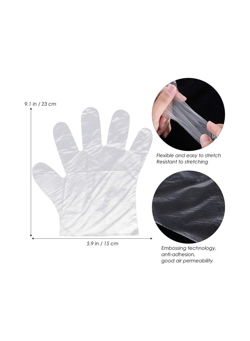 GGOOT 500pcs Disposable Gloves, Clear Plastic Disposable Food Prep Gloves for Cooking Cleaning or Food Handling  - Image 2