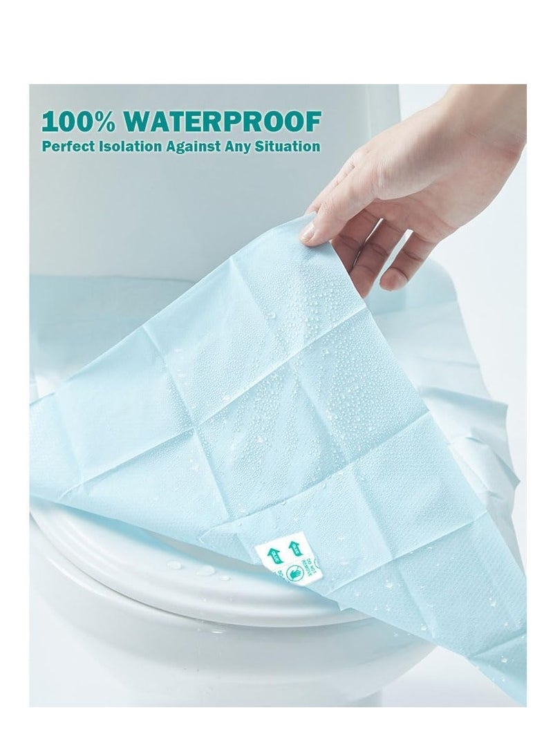 SYOSI Toilet Seat Covers Disposable 40 Pcs Toilet Seat Covers Waterproof Potty Cover 24x16" Individually Wrapped Sanitary Seat Pads for Travel Kids and Adults Use in Public Restroom/Overseas Trip - Image 3