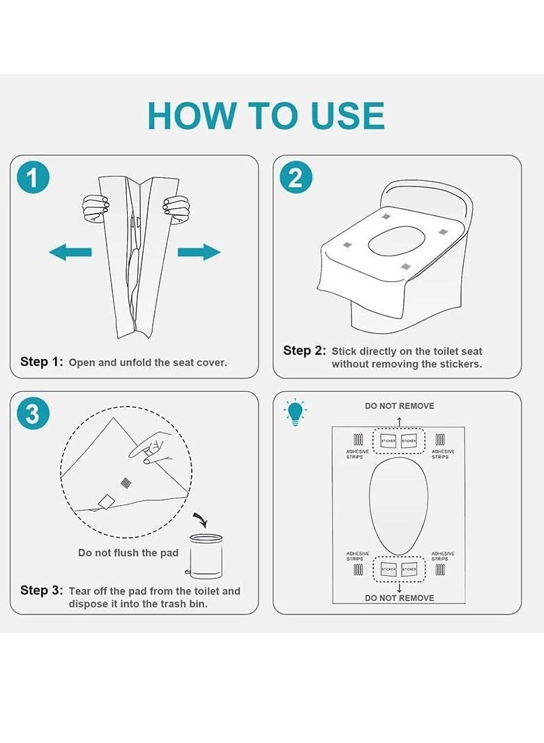 SYOSI Toilet Seat Covers Disposable 40 Pcs Toilet Seat Covers Waterproof Potty Cover 24x16" Individually Wrapped Sanitary Seat Pads for Travel Kids and Adults Use in Public Restroom/Overseas Trip - Image 5