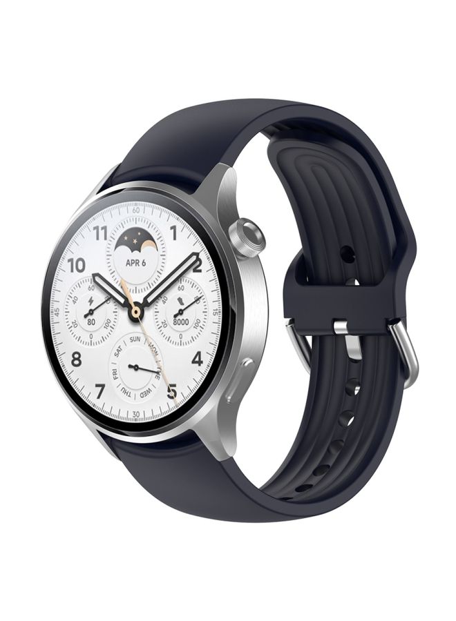 Replacement Strap For Xiaomi Watch S2 22mm Solid Color Silicone Watch Band Ink Blue