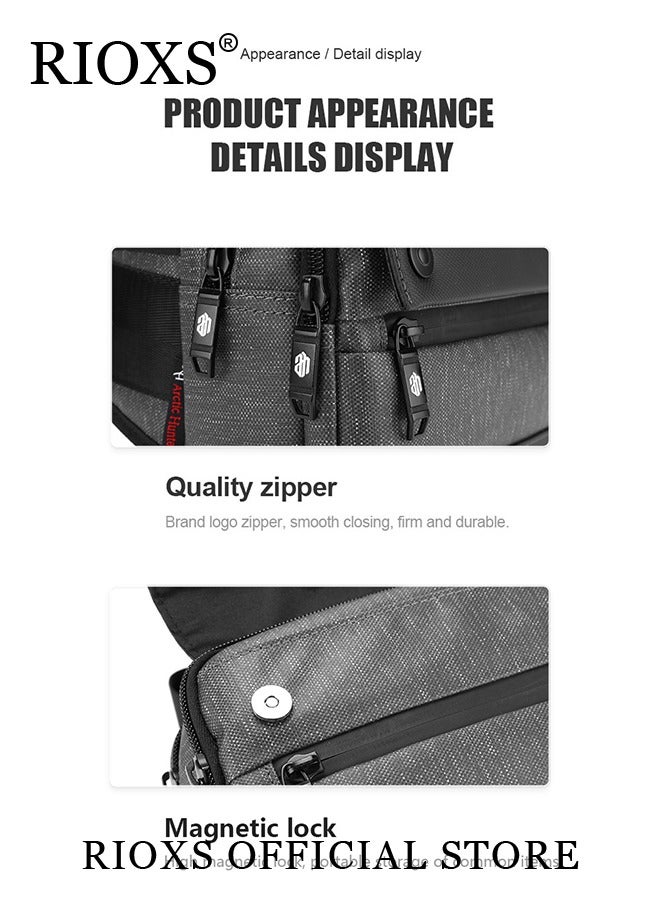 RIOXS Large Capacity Waist Pack Multi-functional Sports Mobile Phone Bag for Men and Women Casual Crossbody Sling Bag Lightweight Waterproof Daypack for Travel Hiking - Image 4