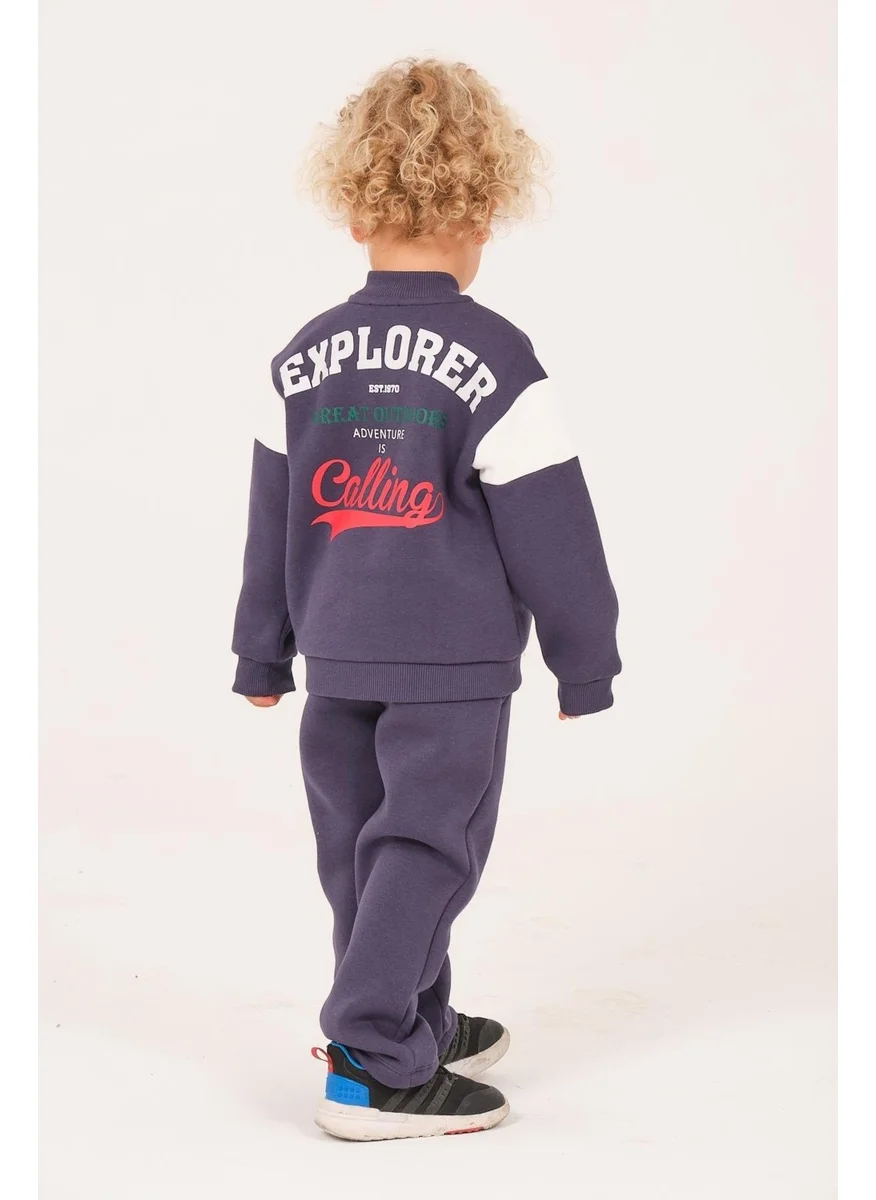 Zeyland Kids Printed College Jacket - Indigo