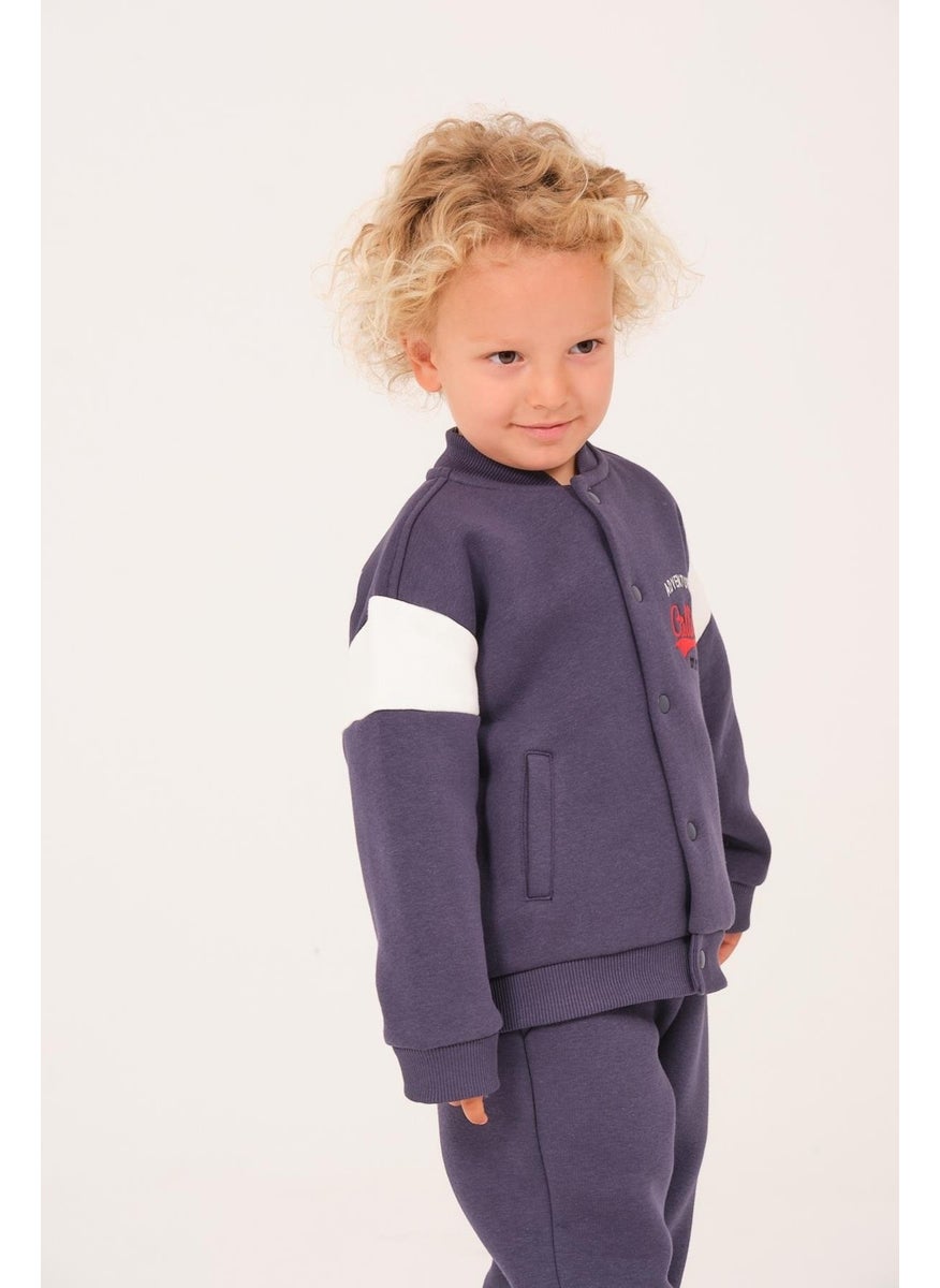 Zeyland Kids Printed College Jacket - Indigo  - Image 2