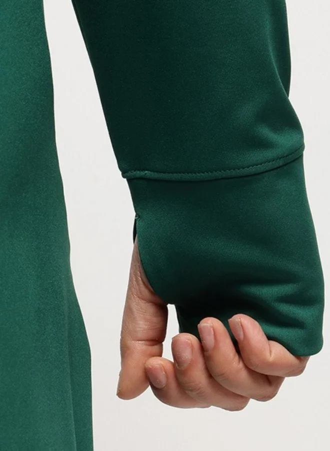 Zaecy  Women’s Front-Zip Longline Jacket – Emerald Green for Women | Best Price UAE