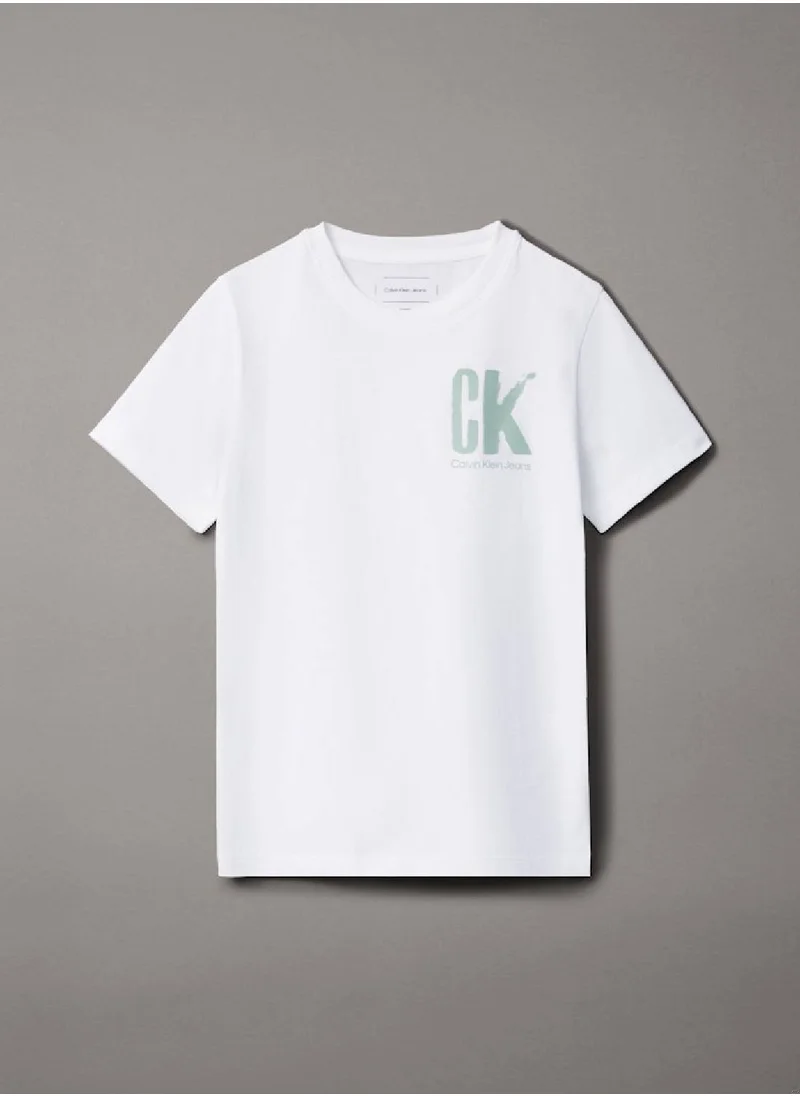 Calvin Klein Jeans Boys' Logo T-Shirt - Cotton, White
