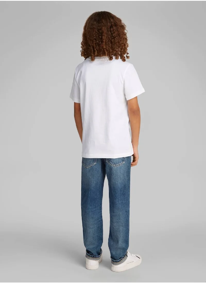 Calvin Klein Jeans Boys' Logo T-Shirt - Cotton, White