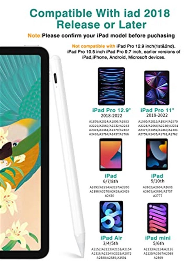 JAMJAKE Stylus Pen for iPad with Palm Rejection & Fast Charging, JAMJAKE iPad Pencil Compatible with Apple iPad Pro 11&12.9" (2018-2022), iPad 10/9/8/7/6th Gen, iPad Air 3rd/4th/5th Gen, iPad Mini 5/6th Gen - Image 2