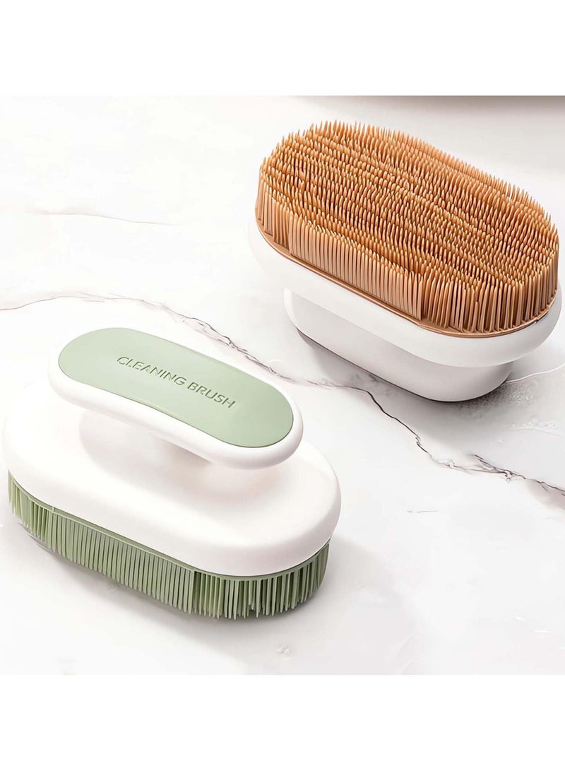 Zikra 2 Pcs Soft Bristle Cleaning Brush, Silicone Laundry Stain Brush Small, for Cleaning Laundry Brush for Stains on Clothes Hats Underwear, Household Cleaning Washing Brushes, Comfort Grip - Image 1