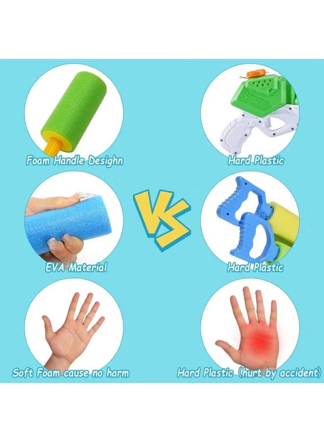 مجموعة مسدسات مياه إسفنجية للأطفال (4 قطع) – قاذفات مياه من إسفنج EVA، ألعاب صيفية خارجية للمسبح والشاطئ للبنين والبنات، آمنة وخفيفة الوزن، ألوان عشوائية. - Image 4