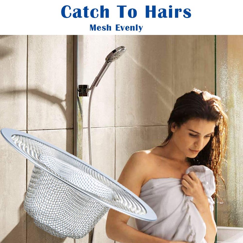 BESSEEK 2 Pcs Heavy Duty Stainless Steel Slop Basket Filter Trap, 3.54" Top / 1.65" Mesh Metal Sink Strainer, Perfect for Kitchen Sink/Bathroom Bathtub RV Wash Basin Floor Drain Balcony Drain Hole - Image 4