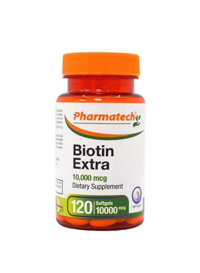 PHARMATECH Biotin Vitamin For Hair Growth Biotin 10000Mcg Improves Skin And Nails Quality Vitamin B7 Supplement For Women Gluten Free 120 Softgels Pharmatech® - Image 2
