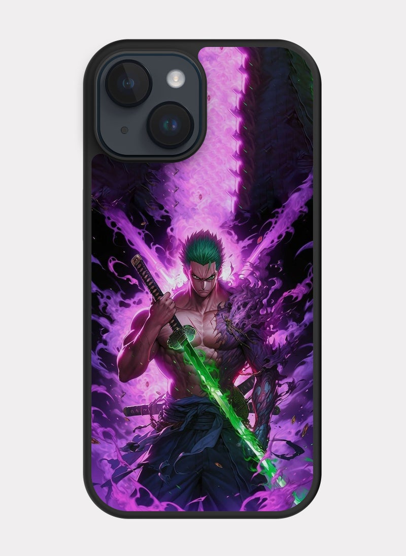 بكسلات كفر ايفون 14 ون بيس زورو بنفسجي اخضر - Image 1