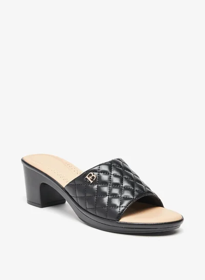 فلورا بيلا من شو إكسبرس Womens Quilted Block Heels Slip-On Sandals