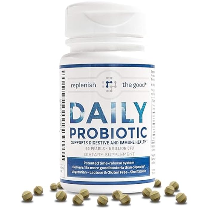 Replenish the Good Daily Probiotic - 6 Billion CFU - Supports Digestive Health -15x More Effective Than Regular Capsules - Relieves Gas, Bloated Stomach & Acid Reflux (60 Count) - Image 1