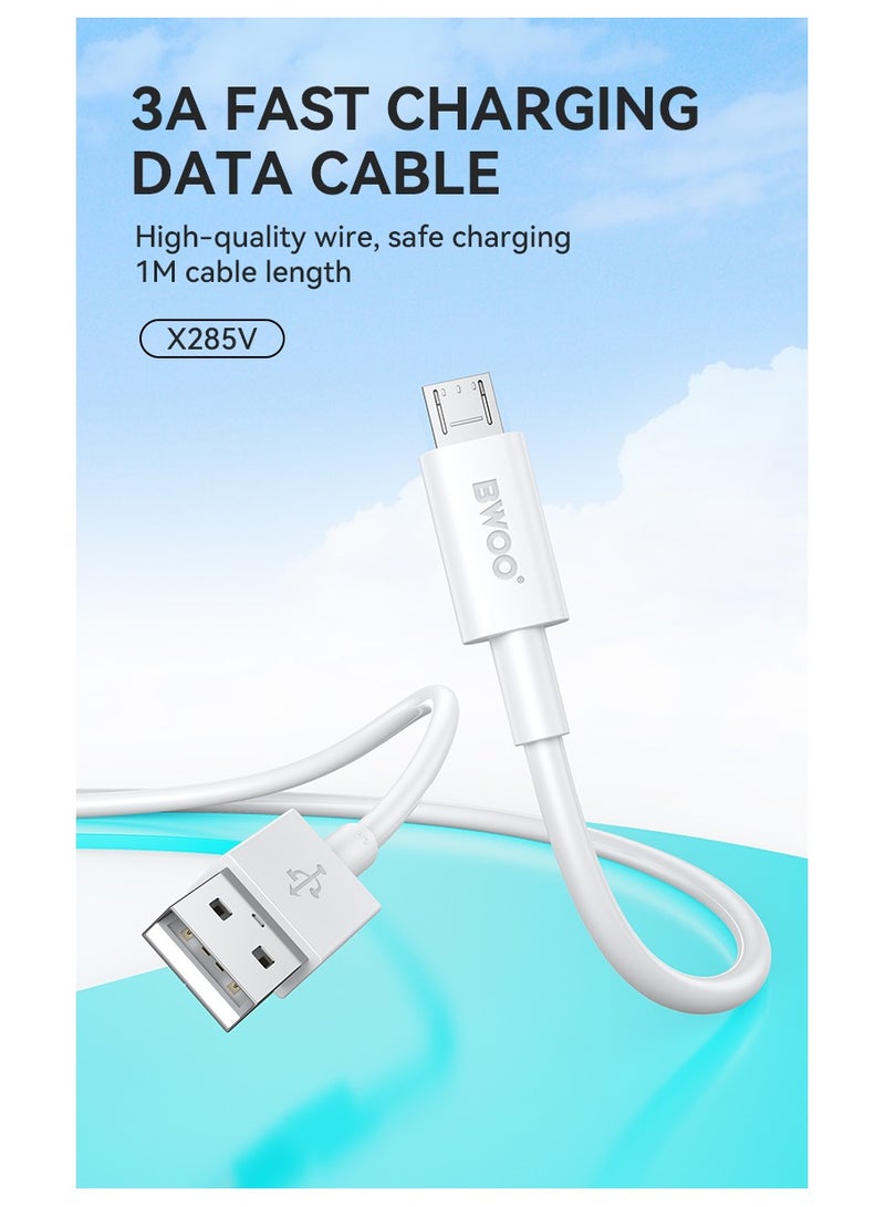 BWOO Usb-A To Micro Fast Charging Data Cable White - Image 4