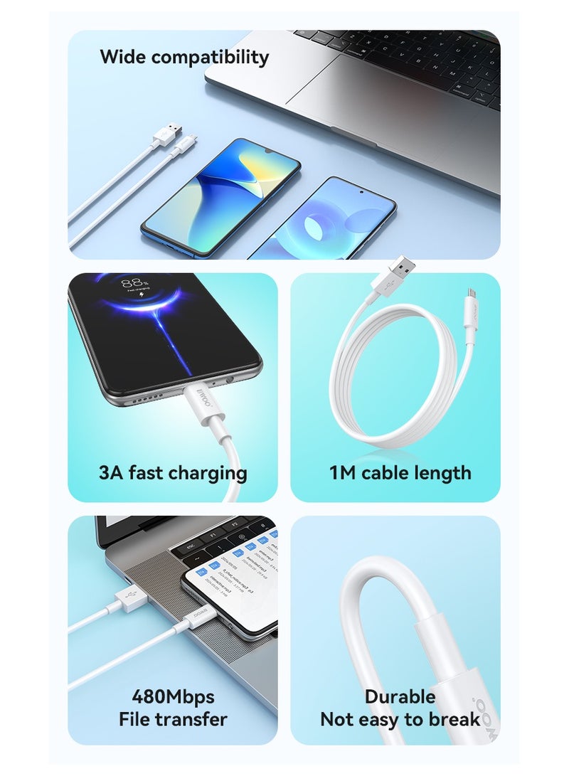 BWOO Usb-A To Micro Fast Charging Data Cable White - Image 5
