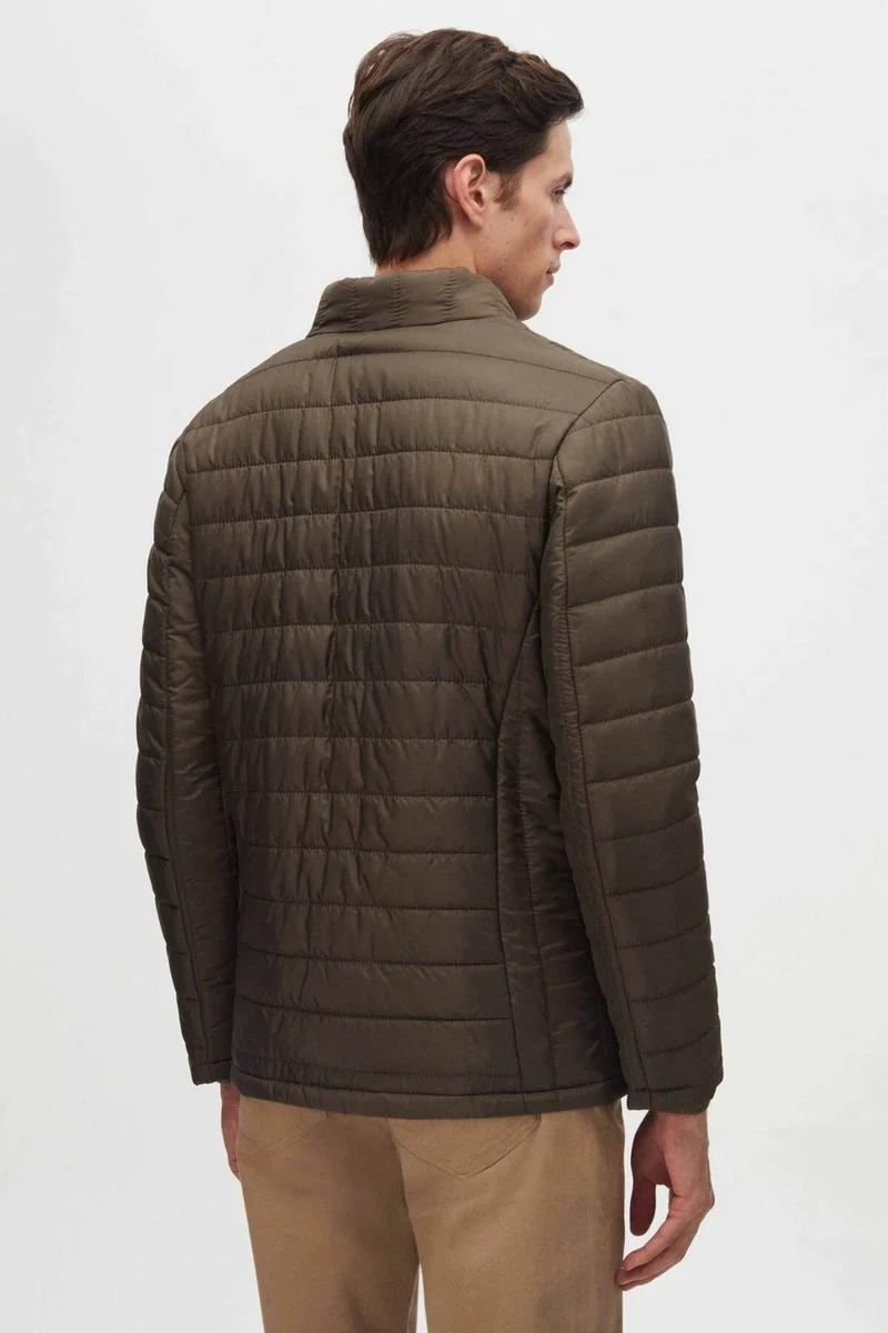 D'S DAMAT Ds Damat Slim Fit Khaki Windproof Fiber Filled Coat 3HF07ORT04262